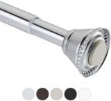 Amazer Shower Curtain Rod, 42-72 Inches Rust-Resistant Curtain Rod Adjustable Spring Tension Shower