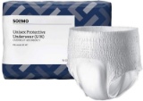 Amazon Brand - Solimo Incontinence Underwear for Men and Women Overnight Absorbency, Small/Medium, 1