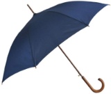 SoulRain Stick Umbrellas Automatic Open Windproof Wood J Handle Rain Umbrella Navy Blue for Men Wome