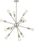 Modern Sputnik Chandelier, 12-Light Starburst Pendant Lighting, Mid-Century Hanging Light Fixture, N