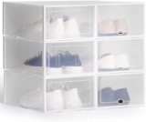 Shoe Storage Boxes Clear Plastic Stackable Shoe Boxes Shoe Container Organizer Case with Lids for Me