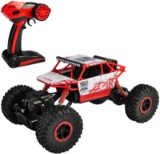 RC Car with Two Battery 4WD 2.4Ghz 1/18 Crawlers Off Road Vehicle Toy Remote Control Car Red Color