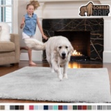 Gorilla Grip Original Faux-Large Chinchilla Area Rug, Super Soft and Cozy High Pile Washable Carpet,