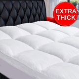  King Mattress Topper, Extra Thick Mattress Pad Cover, Cooling Cotton Pillowtop 400TC Plush Top with