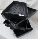 LOT OF 5 BLACK TRAYS