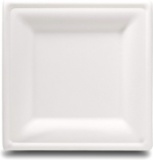 Select Settings [100 COUNT] Compostable Square Appetizer, Salad, and Luncheon Plates (8 Inch). Made