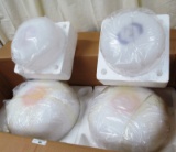Set of 4 Chakra Froted Quartz Crystal Singing Bowls Sound Healing Set with O-rings and Mallets