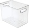 mDesign Deep Plastic Food Storage Container Bin with Handles - for Kitchen, Pantry, Cabinet, Fridge/