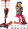 SKIDEE Scooter for Kids with Foldable and Removable Seat – Adjustable Height, 3 LED Light Wheels, US