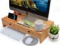 Computer Monitor Stand with Drawers - Wood TV Screen Printer Riser 22.05L 10.60W 4.70H inch, Desk Or
