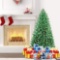 SHareconn 4.5 ft Pre-Lit Premium Artificial Spruce Hinged Christmas Tree with 180 Clear Lights, 600