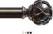 KAMANINA 1 Inch Curtain Rod Single Drapery Rod 72 to 144 Inches, Netted Texture Finials, Antique Bro