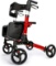 OasisSpace Ultra Folding Rollator Walker with Wide Seat 8 inches Antiskid Wheels Compact Design Baki