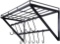 OROPY Wall Mounted Pot Rack Storage Shelf with 2 Tier Hanging Rails 12 S Hooks included, Ideal for P