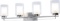Wall Light 4 Light Bathroom Vanity Lighting with Dual Glass Shade in Brushed Nickel Indoor Modern Wa