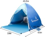 SUNBA YOUTH Beach Tent, Beach Shade, Anti UV Instant Portable Tent Sun Shelter, Pop Up Baby Beach Te