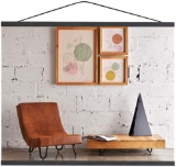 Black Poster Hanger, Magnetic Wooden Frame Hanging Kit for Photo Picutre Canvas Artwork Art Print Wa