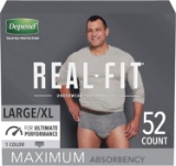 Depend Real Fit Incontinence Underwear for Men, Maximum Absorbency, Disposable, Large/Extra-Large, G