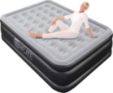 EZ INFLATE Luxury Double High Queen air Mattress with Built in Pump, Airbed Queen Size, Inflatable M
