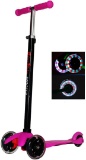 Kids 3 Wheel Adjustable Height Mini Kick Scooter with LED Light Up Wheels