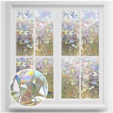 WINDOW FILM rabbitgoo Window Privacy Film, Rainbow Window Clings, 3D Decorative Window Vinyl, Staine