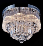 Saint Mossi® Crystal Rain Drop Chandelier Modern & Contemporary Flush Mount Ceiling Pendant Light G9