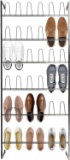 MyGift Wall Mounted Black Metal 36 Hook Shoe Rack / 18 Pair Entryway Shoe Storage Organizer Stand