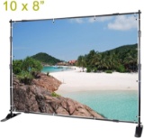 Display Backdrop Banner Stand 10' x 8' Adjustable Telescopic Display Backdrop Stand for Trade Show,