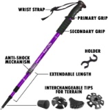 TheFitLife Nordic Walking Trekking Poles - 2 Pack with Antishock and Quick Lock System, Telescopic,