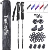 TheFitLife Nordic BLUE Walking Trekking Poles - 2 Pack with Antishock and Quick Lock System, Telesco