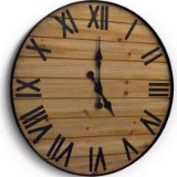 WallCharmers 24 inch Rustic Wall Clock | Handmade Large Clock | Real Wood Clock Beautiful Decorative