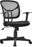 AmazonBasics Mesh, Mid-Back, Adjustable, Swivel Office Desk Chair with Armrests, Black