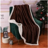 Sherpa Fleece Throw Blanket for Couch Brown Plush Fuzzy Blanket Throw Size Soft Warm Sherpa Blankets