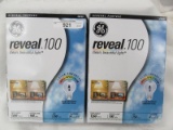 GE Lighting (4 bulbs in each box total 8 bulbs in this lot) 67774 Reveal 72-Watt, 1120-Lumen A19 Lig