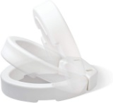 Carex Elongated Hinged Toilet Seat Riser - Adds 3.5 Inches of Toilet Lift, 300 Pound Weight Capacity