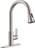 Brushed Nickel Kitchen Faucet with Pull Down Sprayer Kitchen Sink Faucet Single Handle Kitchen Fauce