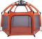 Baby Playpen/Playpen Play Yard Space Canopy Fence Kids Safety Playpen Foldable/Compact Kids Play Pen