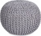 Round Pouf Foot Stool Ottoman - Knit Bean Bag Floor Chair - Cotton Braided Cord - Great for The Livi