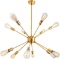 Sputnik Chandelier 12 Lights Modern Brushed Brass Ceiling Light Fixture Gold Retro Industrial Pendan