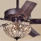 Bronze-Finished Five-Blade 48-Inch Crystal Ceiling Fan (no remote)
