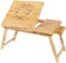 Bamboo Laptop Desk Serving Bed Tray Breakfast Table Tilting Top with Drawer
