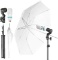 Limo Studio Continuous Light White Umbrella Reflector Lighting Kit with 33 inch Umbrella and 6500K L