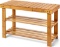 Bamboo 3 Tier Shoe Rack Bench Premium Shoe Organizer or Entryway Bench Perfect for Shoe Cubby Entry