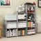 Jaketen Bookshelf 9-Cubes Book Shelf Office Storage Shelf Plastic Storage Cabinet (Grey)