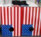 CORNHOLE GAME AMERICAN FLAG (MINOR DAMAGE SEE PHOTO)