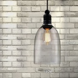 WINSOON Ecopower 1PC Light Vintage Hanging Big Bell Glass Shade Ceiling Lamp Pendent Fixture