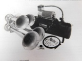 Vixen Horns Train Horn for Truck/Car. 4 Air Horn Chrome Plated Trumpets. Super Loud dB. Fits 12v Veh