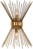 EDISLIVE 2-Light Vanity Light Mid-Century Modern Starburst Wall Sconce Lamp Sunburst Sconce Gold Lam