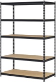 Edsal URWM184872BK Black Steel Storage Rack 5 Adjustable Shelves 4000 lb. Capacity 72