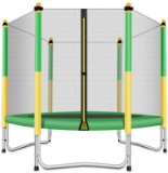 Fashion sport OUTFITTERS Trampoline with Safety Enclosure -Indoor or Outdoor Trampoline for Kids-Yel